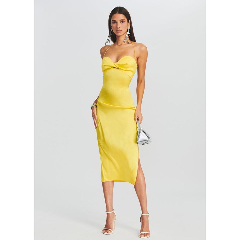 SER.O.YA Claude Silk Dress Green Sheen - XS